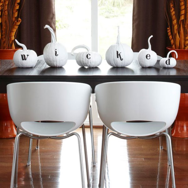 Halloween tablescape with wicked pumpkins