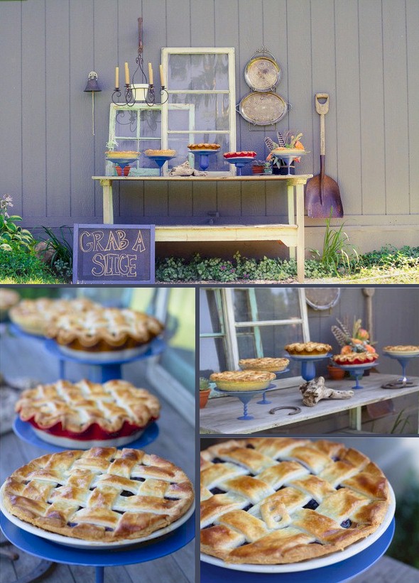 Love this country style pie station
