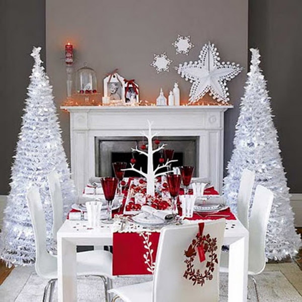 Modern Red And White Christmas Tablescape- B. Lovely Events