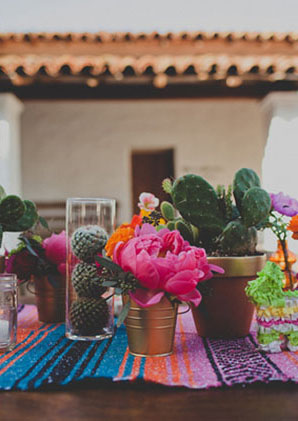 Bright Colors and Catus, perfect for a mexican wedding