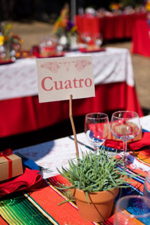 Cute table numbers for a mexican themed wedding