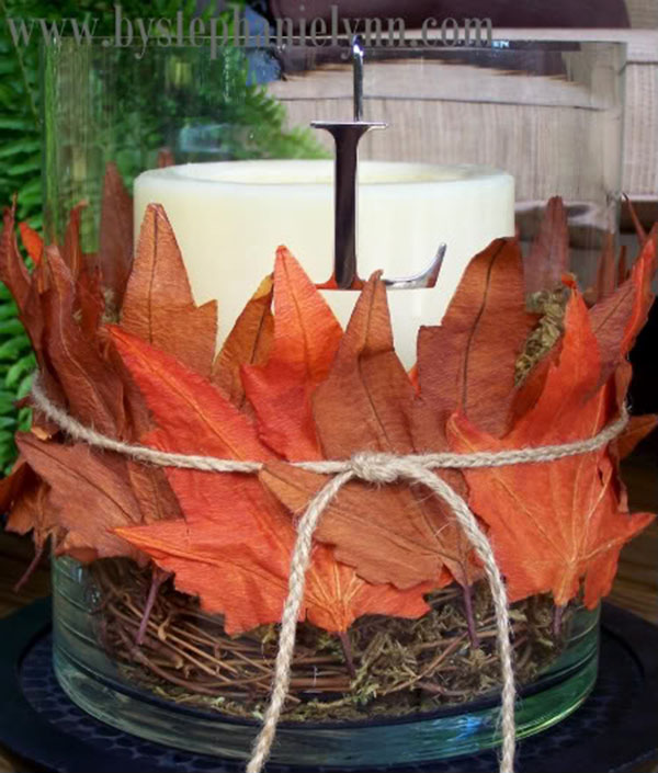 Lovely Fall candle centerpiece