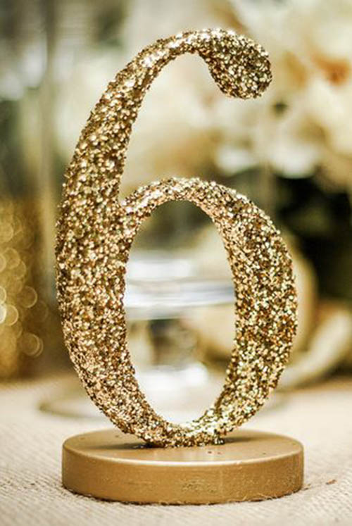 Gold Glitter Table Numbers