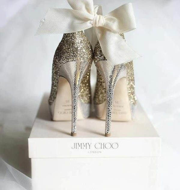 Gold Glitter Wedding Shoes