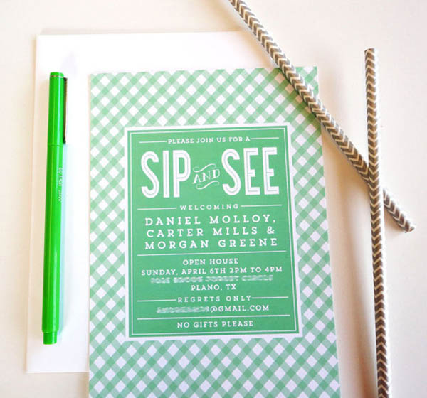 Lovely Sip And See Invitations! - B.Lovely Events