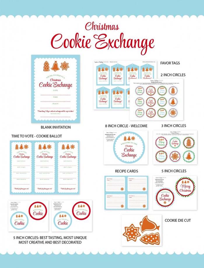 Day 6 Cookie Exchange Free Printables B Lovely Events