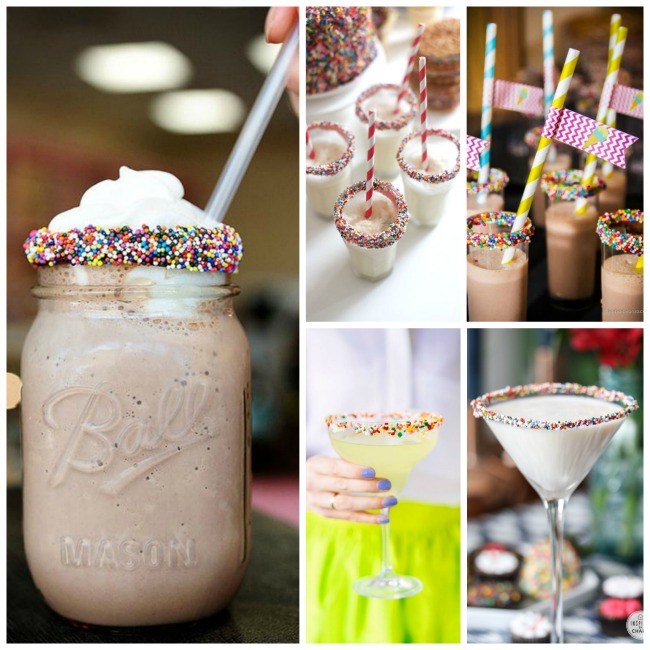 Love these Sprinkled Rim Drinks! See All Of These Cute Ideas On B. Lovely Events