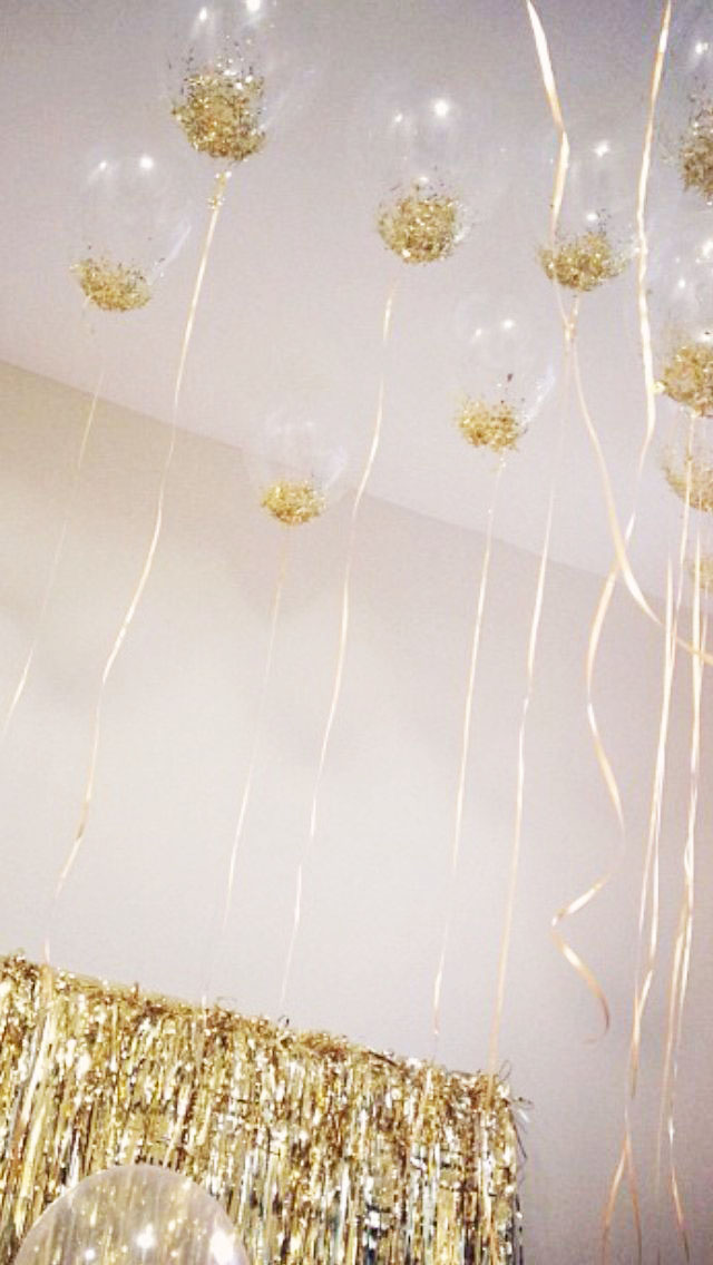 Lovely Gold Glitter Confetti Balloons