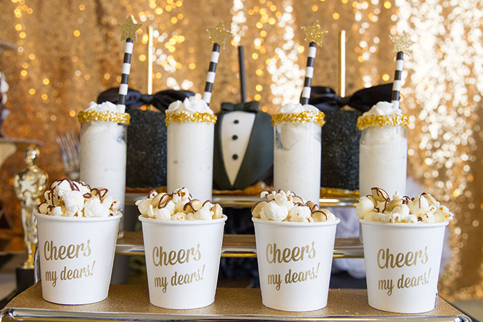 Black and gold Oscar Party- Dessert Treats -See More Oscar Party Ideas On B. Lovely Events