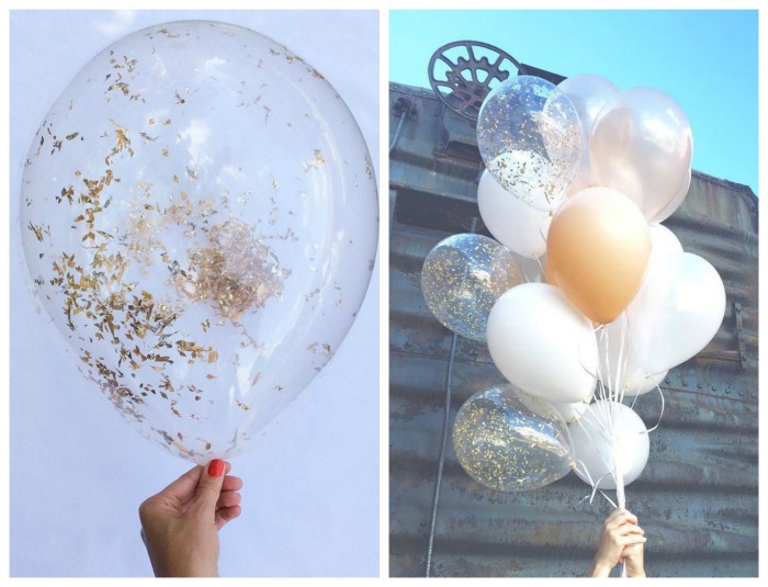 Gold Glitter Balloons- Love these! - B. Lovely Events