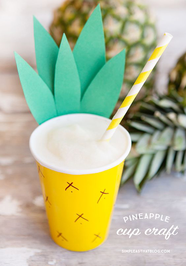Fun Pineapple Cups For party! - See More Lovely Pineapple Party Ideas At B. Lovely Events!
