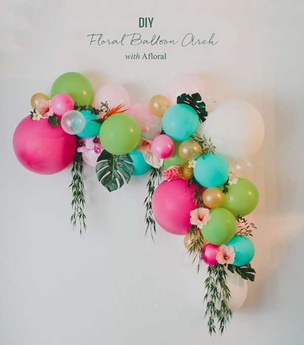 Lovely Floral Balloon Arch Garland - See why they are our new obsession on B. Lovely Events