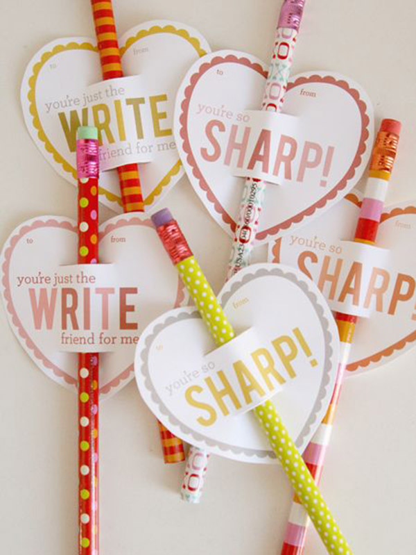 Loving this year Pencil Valentine s Day Cards {With Free Printables