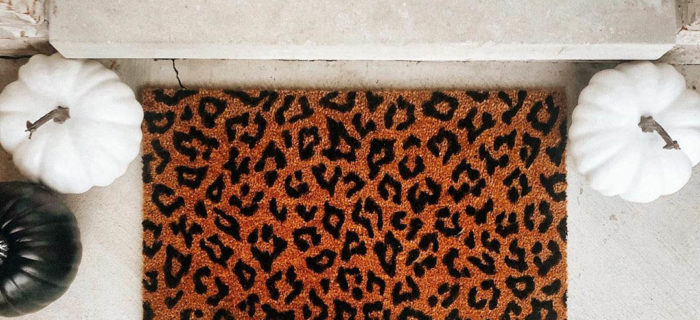 Fall Leopard print doormat