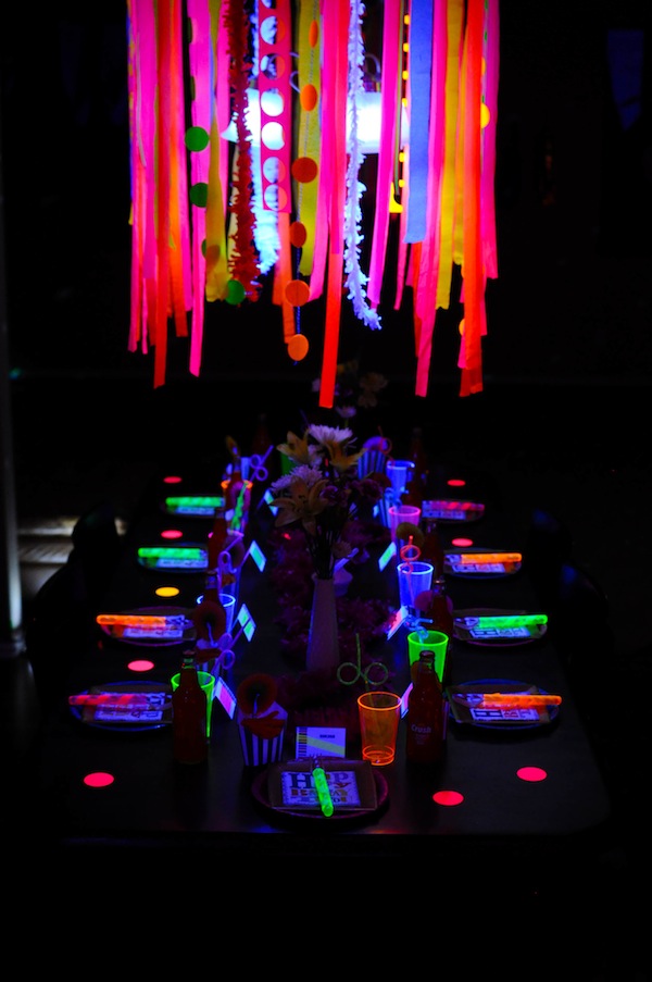 sweet 16 glow in the dark party ideas